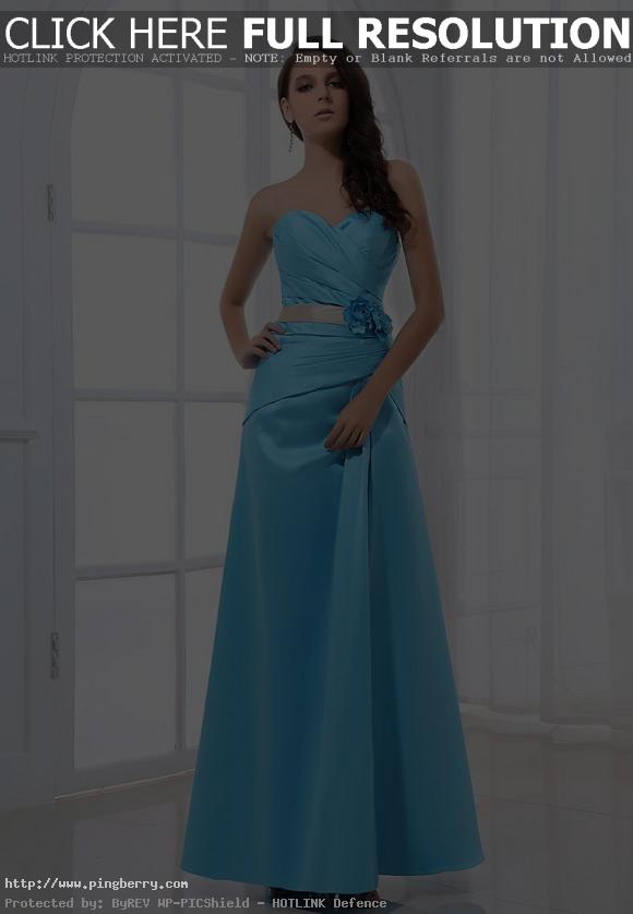 Beautiful Blue Satin Woman Bridesmaid Dresses