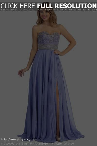 Full Chiffon Prom Dress with Beading in Lavender