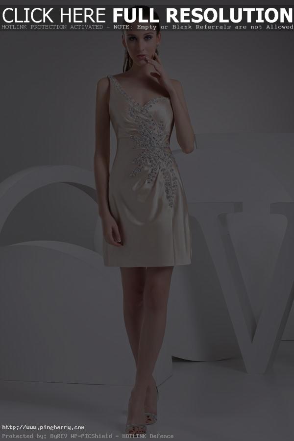Sleeveless Beaded Mini-length Natural Waist Crystal Appliques Cocktail Dress
