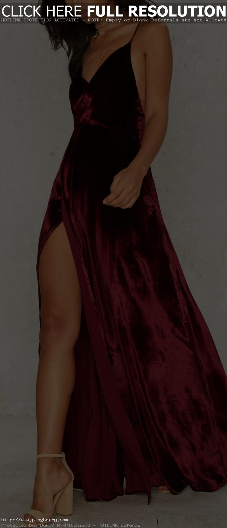 This backless velvet prom dress give you a special different look from others. ...
