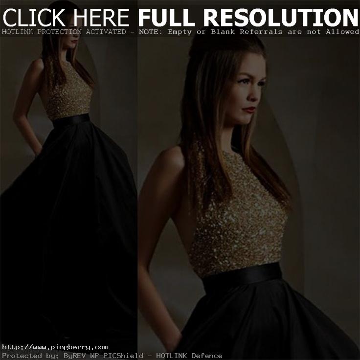 2107 Long Black Party A-line Ball Gown Sparkly Formal Prom Dress The long prom d...