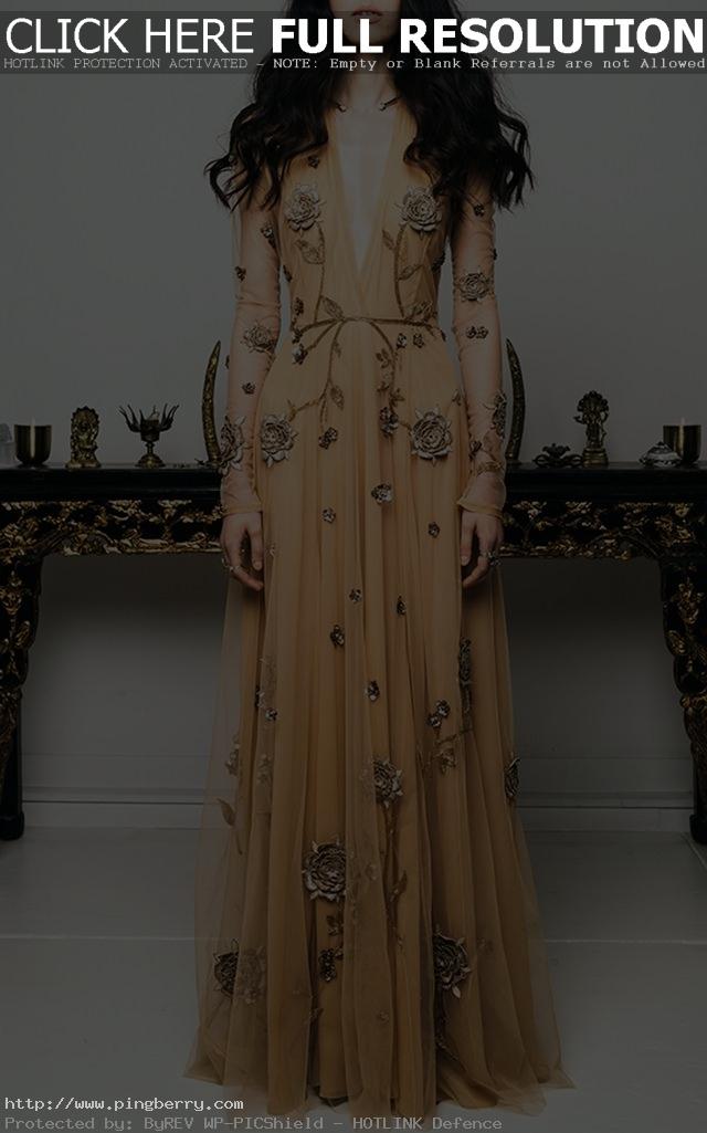 Birds and Honey Embroidered Gown by Cucculelli Shaheen | Gorgeous Fashion Sommer...