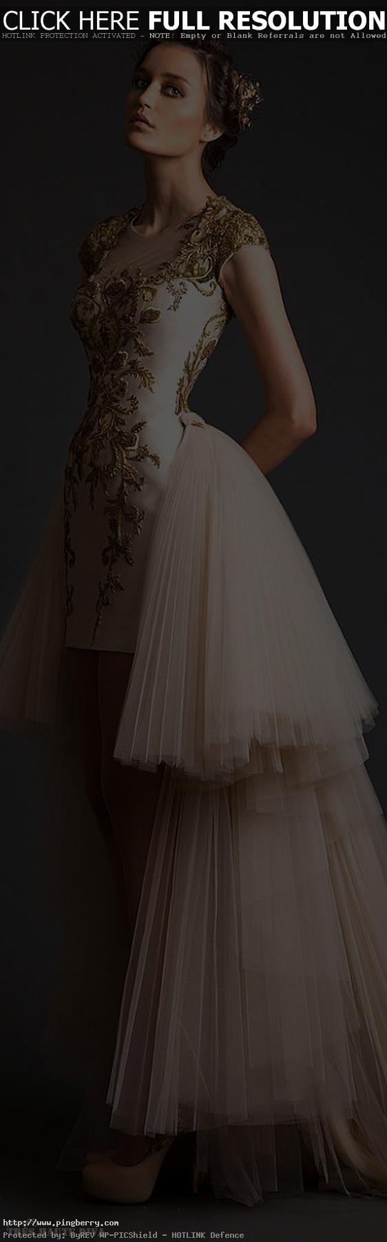 Krikor Jabotian Couture S/S 2014 Brocade Dress | #FashionInPics...