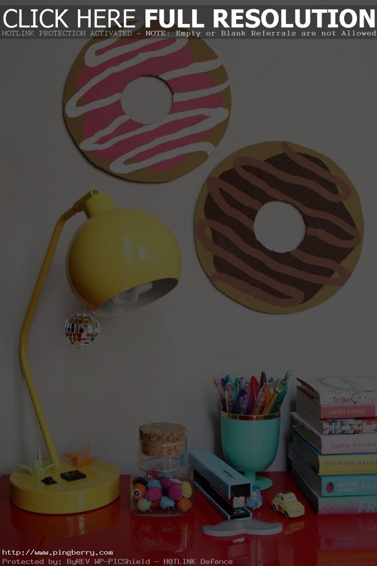 DIY Donut Bulletin Board w/ Sprinkle Push Pins - Paint the Gown Red