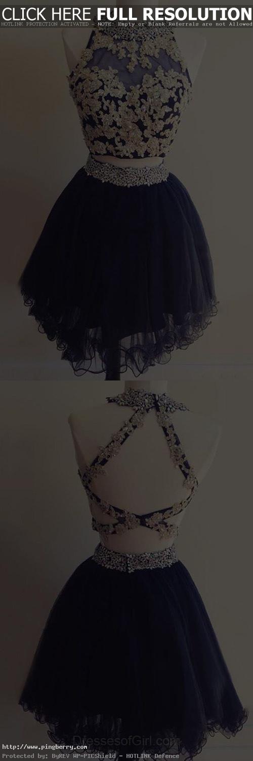 Cute Homecoming Dress, Short Prom Dresses, Beading Party Gowns, Open Back Cockta...