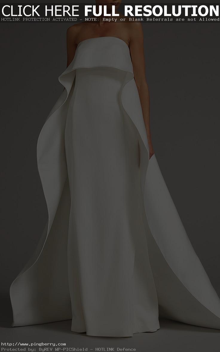 Strapless Gown with Overcape by Elizabeth Kennedy | Moda Operandi...