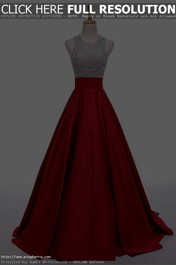 Beaded red Beading A-line Prom Dresses,Cheap Prom Dress,Prom Dresses For Teens,S...
