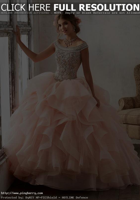Bright Blush Pink Tulle Quinceanera Dresses Ball Gowns Strapless Sweet 16 Dress ...