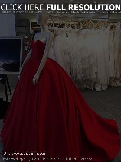 Long prom dress,Red ball gown, sweet heart prom dress, simple charming prom dress, evening dress gown, long prom dress with small trainPD2101146 from BellaBridal
