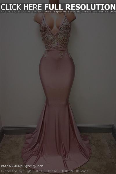 Unique Prom Dress,Mermaid Prom Dresses,Pink Prom Dress,Spaghetti Straps Prom Gow...