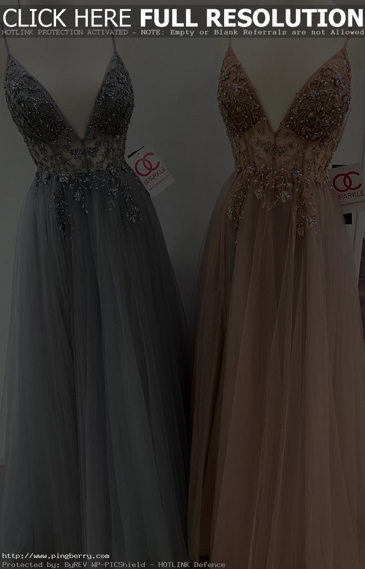 luxury beading long prom dresses, sexy spaghetti straps junior prom dresses, mod...